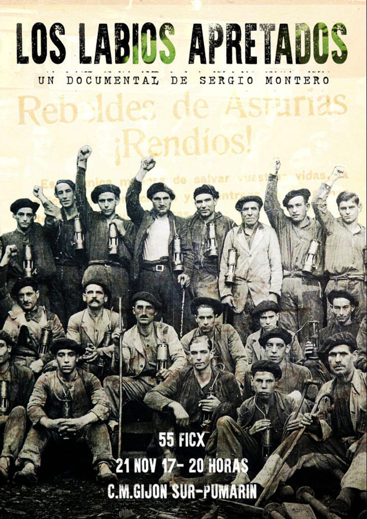 Cartel de la presentación del documental Los Labios Apretados. Sergio Montero. Festival Internacional de Cine de Gijón. 55 edición FICX. 2017