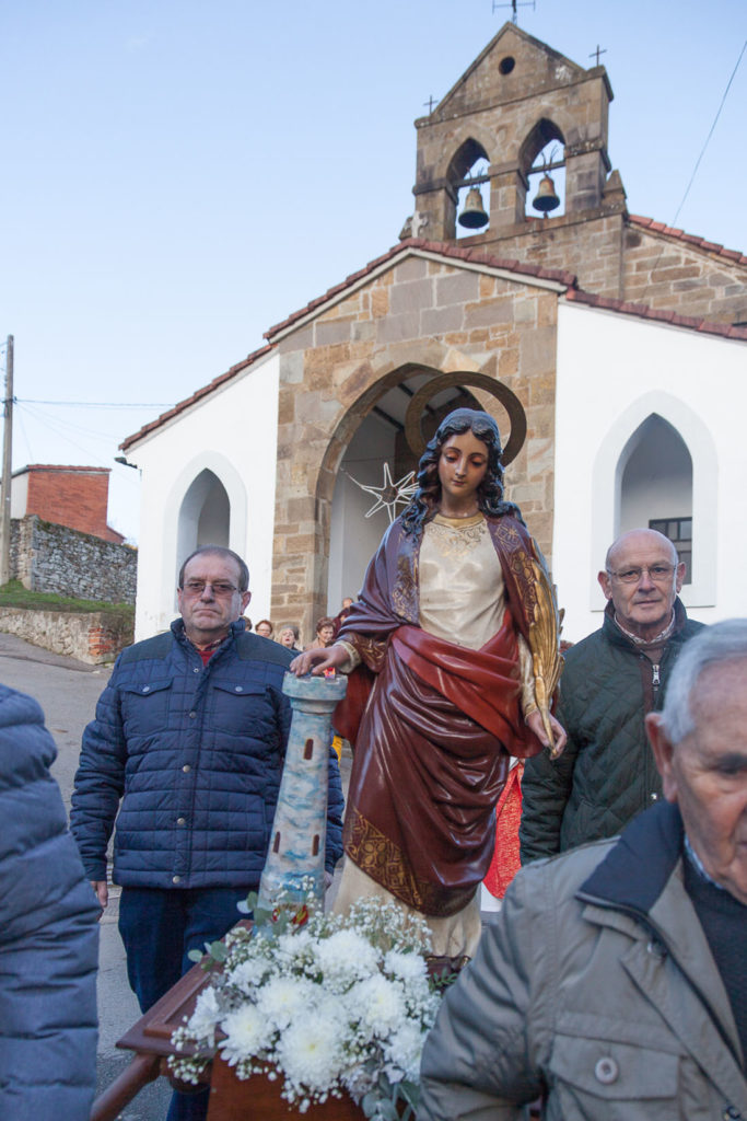 Procesión de Santa Bárbara. Cocañin. San Martín del Rey del Aurelio. Asturias 2017
