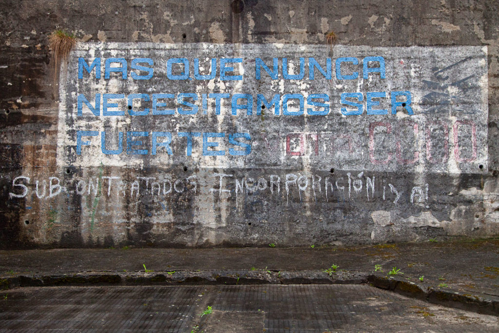 Antigua pintada sindical en el Pozo Nicolasa. Mieres. Asturias 2020