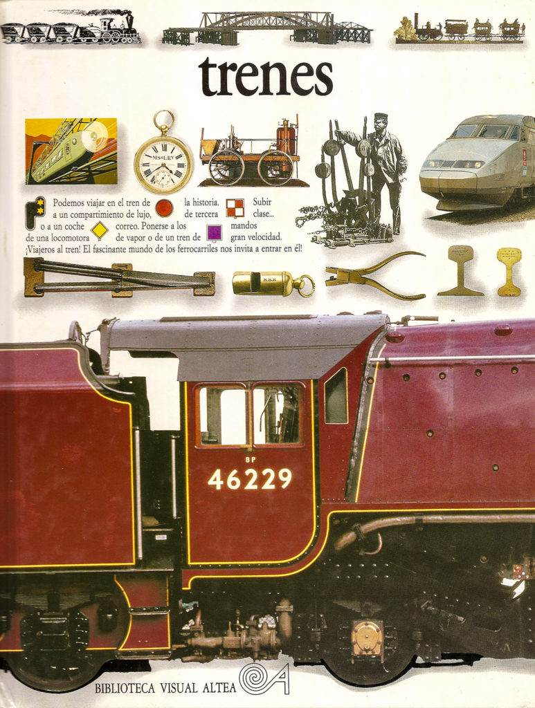 Portada del libro Trenes, de John Coiley. Madrid. 1993.