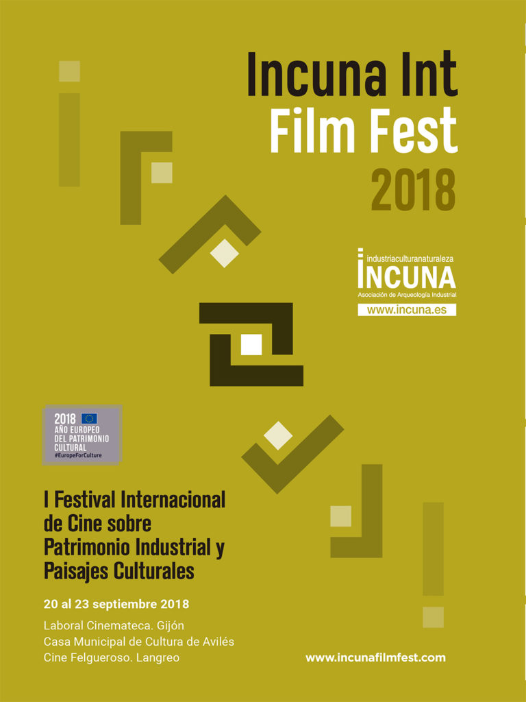 Folleto del I Festival Internacional de Cine sobre Patrimonio Industrial y Paisajes Culturales. Incuna Int Film Fest 2018. Asturias