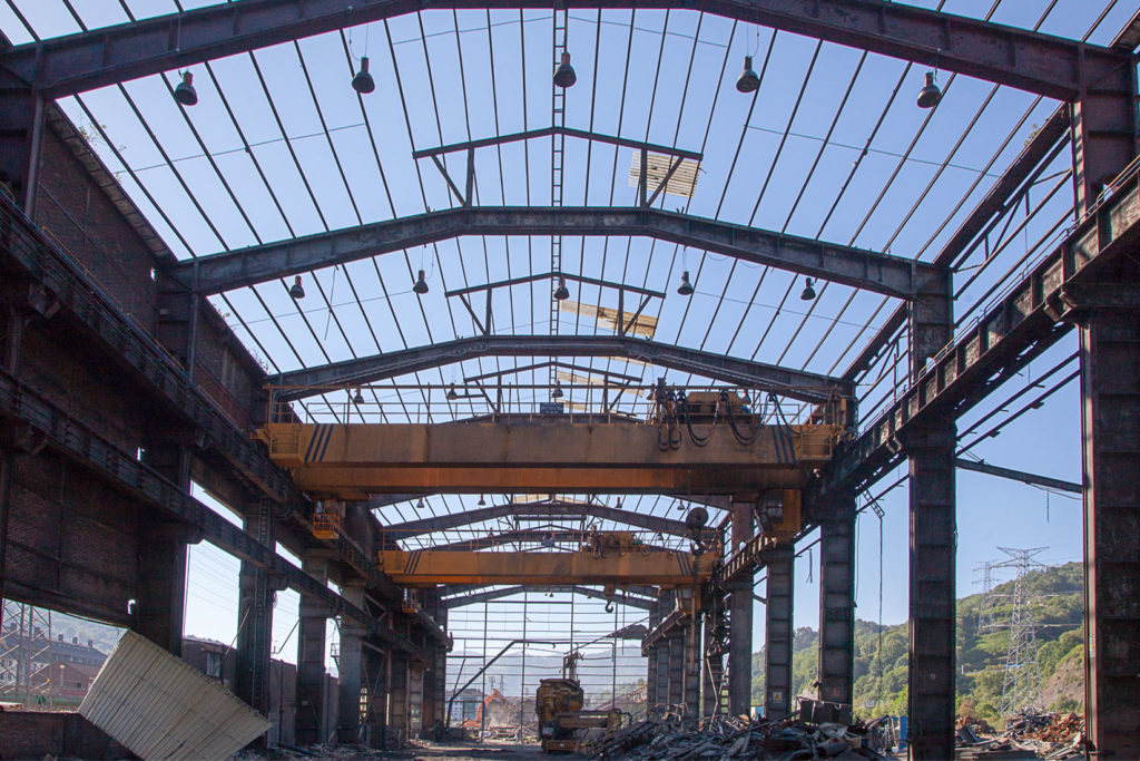 Derribo de la factoría industrial de Felguera Melt. Langreo 2020