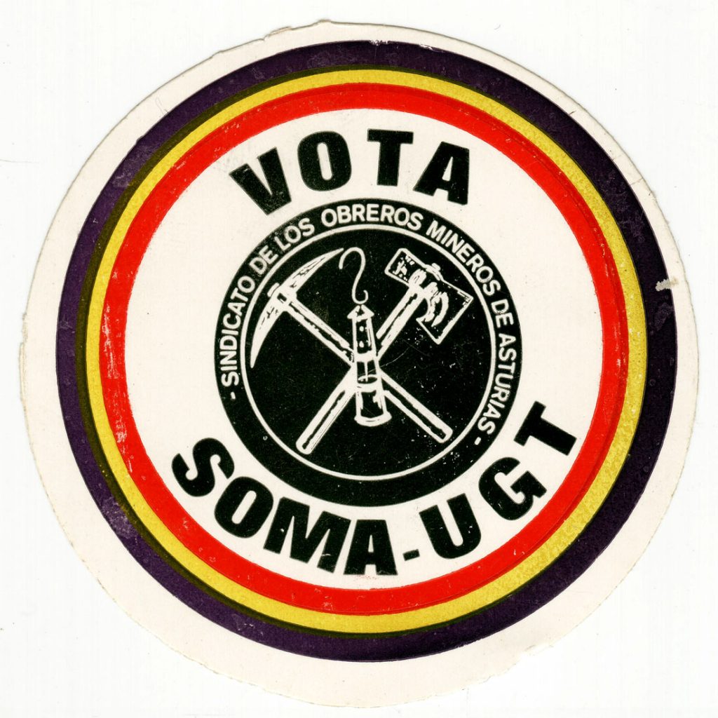 Pegatina de SOMA-UGT. Años 80.