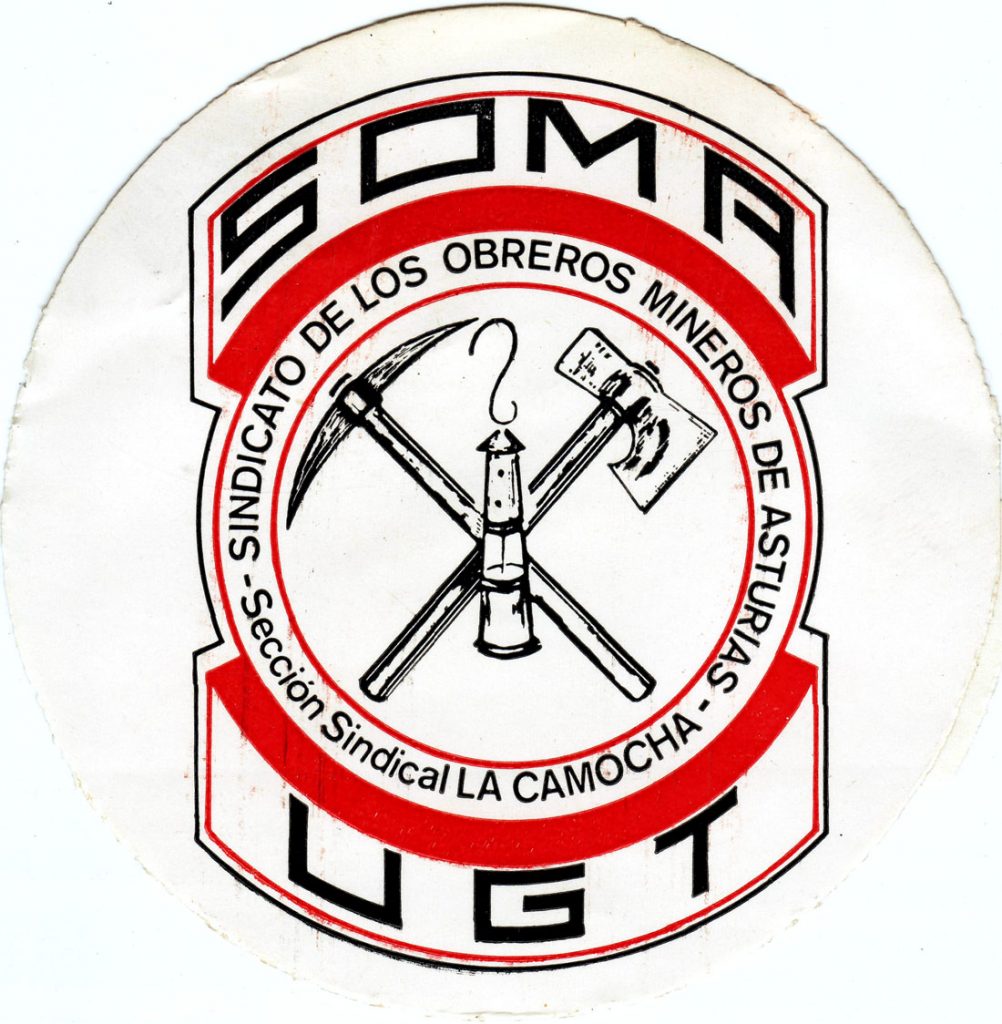 Pegatina de SOMA-UGT. Sección Sindical La Camocha. Años 80.