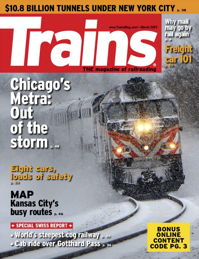 Portada de la revista Trains de Marzo 2015