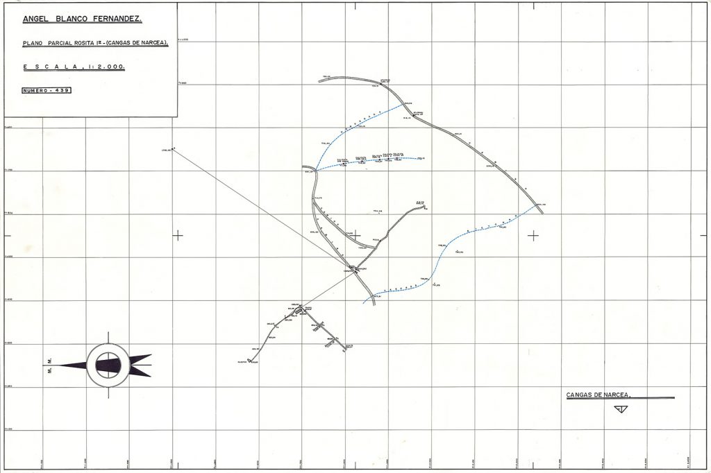 Ángel Blanco Fernández. Plano parcial de Rosita 1ª. E. 1/2000, nº 439. Cangas de Narcea, Asturias