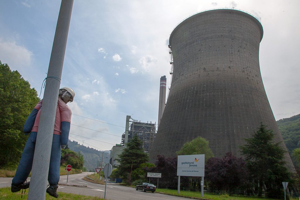 Protesta por el anuncio de cierre de la Central Térmica del Narcea. Naturgy. Tineo. Asturias 2020