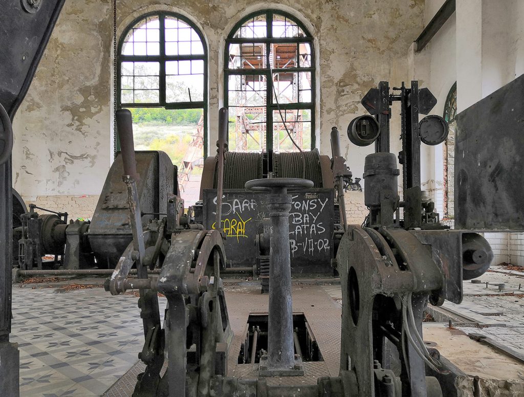 Detalle de la máquina de extracción del Pozo Herrera I. Sahelices de Sabero. Castilla y León. 2019