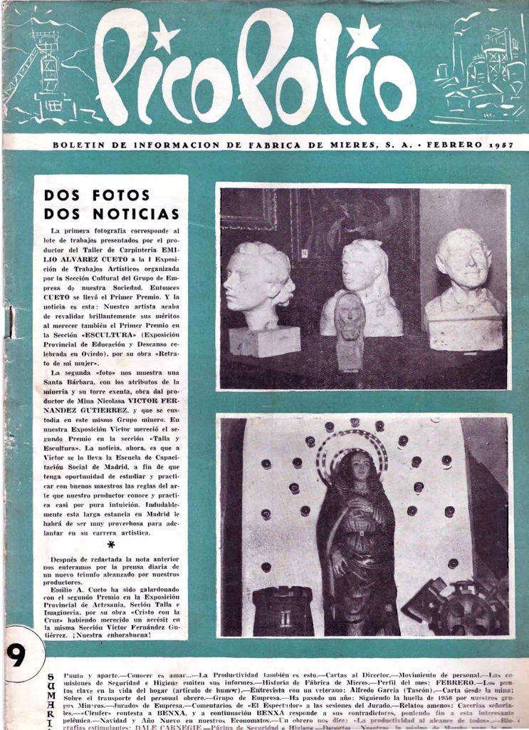 Revista Pico Polio, boletín de información de Fábrica de Mieres, Nº09. Febrero 1957