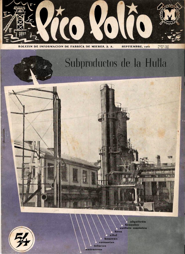 Revista Pico Polio, boletín de información de Fábrica de Mieres, Nº54. Septiembre 1961