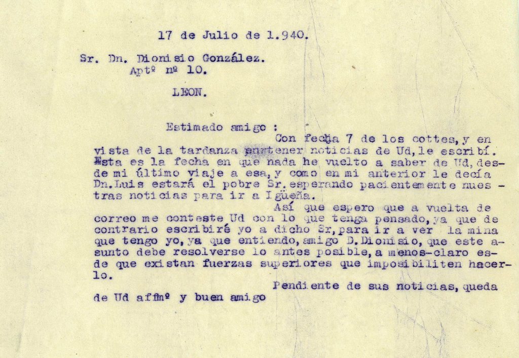 Correspondencia Comercial Carbones Viloria. Documento 1. Tomo 2. 15 pag. Año 1940