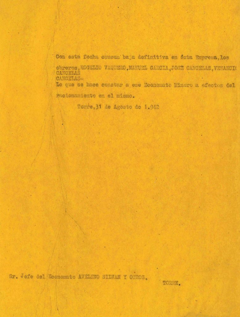Correspondencia Comercial Carbones Viloria. Documento 10. Tomo 1. 15 pag. Año 1942