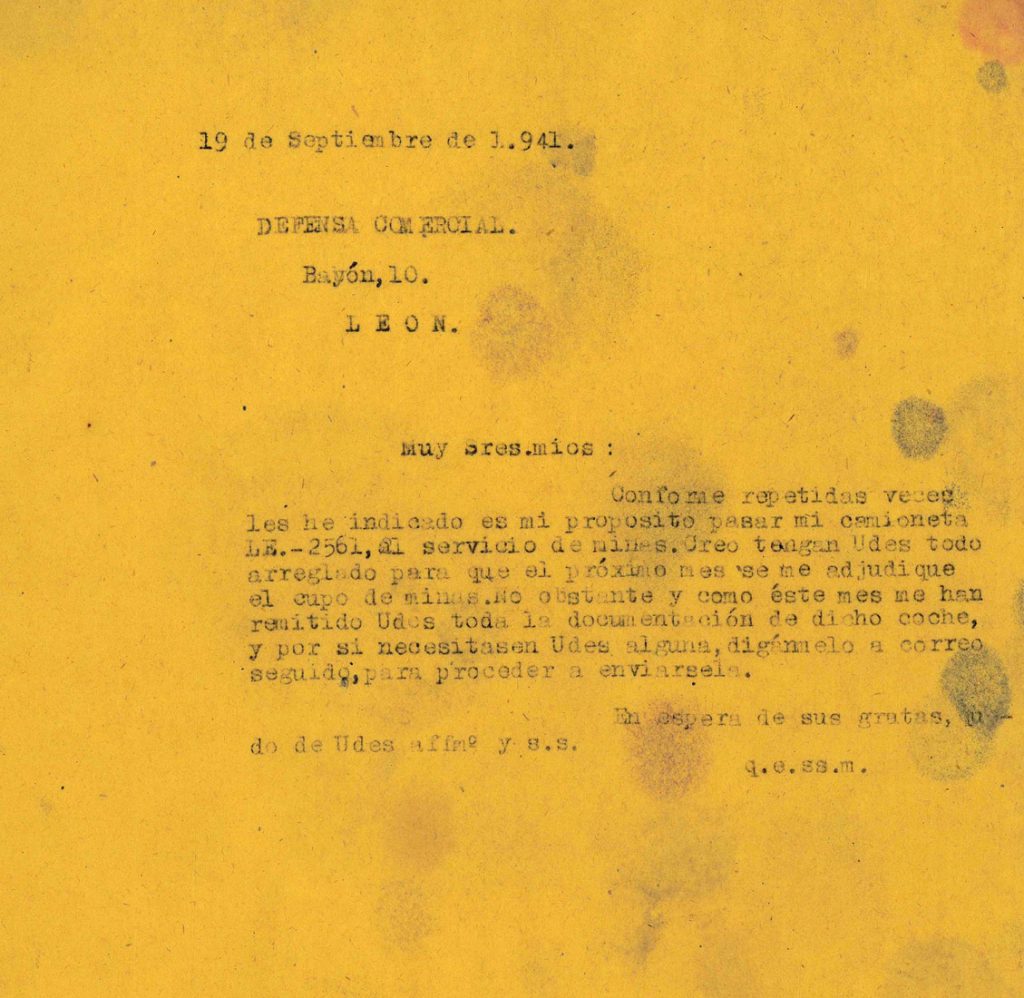 Correspondencia Comercial Carbones Viloria. Documento 6. Tomo 1. 15 pag. Años 1941-1942