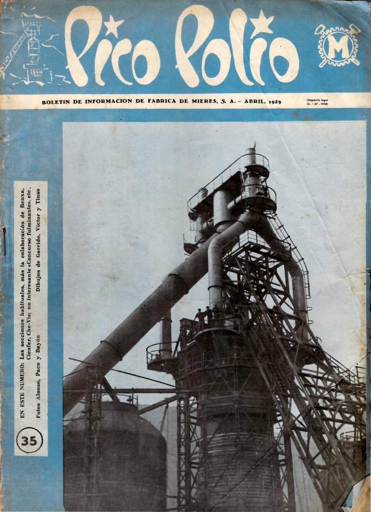 Revista Pico Polio, boletín de información de Fábrica de Mieres, Nº35. Abril 1959