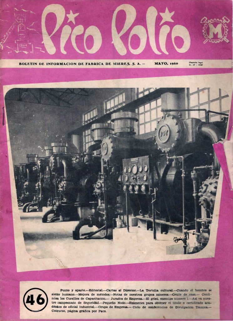 Revista Pico Polio, boletín de información de Fábrica de Mieres, Nº46. Mayo 1960