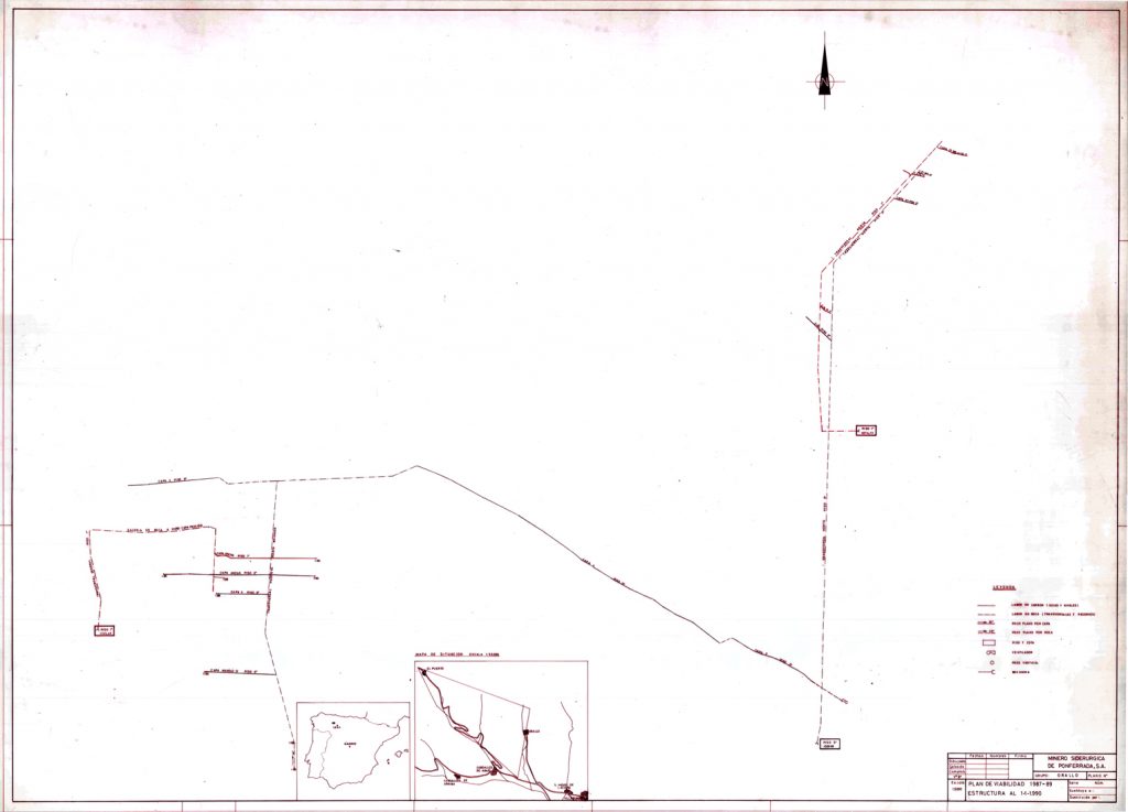 PLN 73 / TOMO 1 MSP. Grupo Orallo. Plano escala 1:5000. Plan de viabilidad 1987-89. Estructura al 1-1-1990