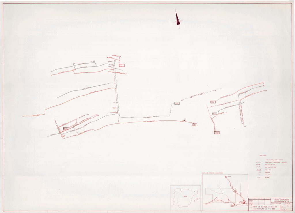 PLN 84 / TOMO 1 MSP. Grupo Paulina. Plano escala 1:5000. Plan de viabilidad 1987-89. Estructura al 1-1-1990