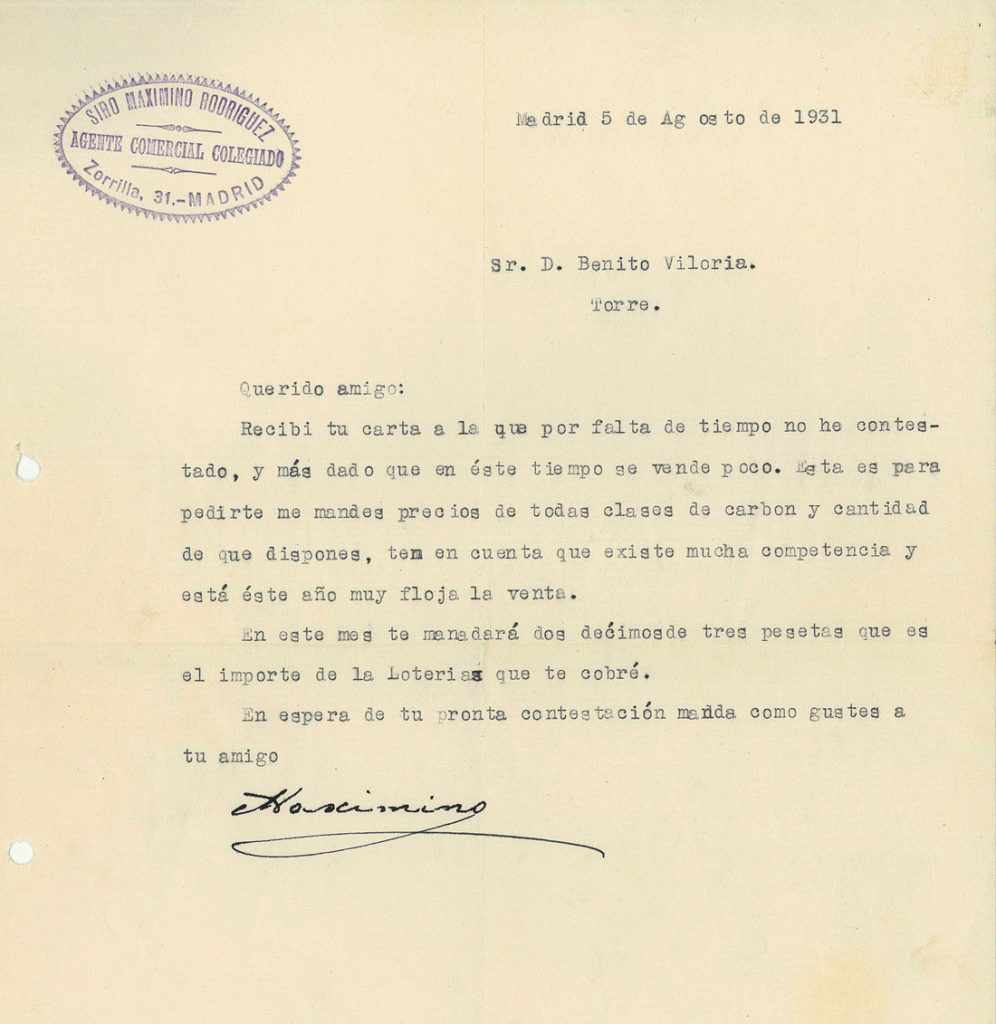 Correspondencia Comercial entre Siro Maximino Rodriguez y Benito Viloria. Año 1931. Tomo 5. Doc 4. 11 páginas