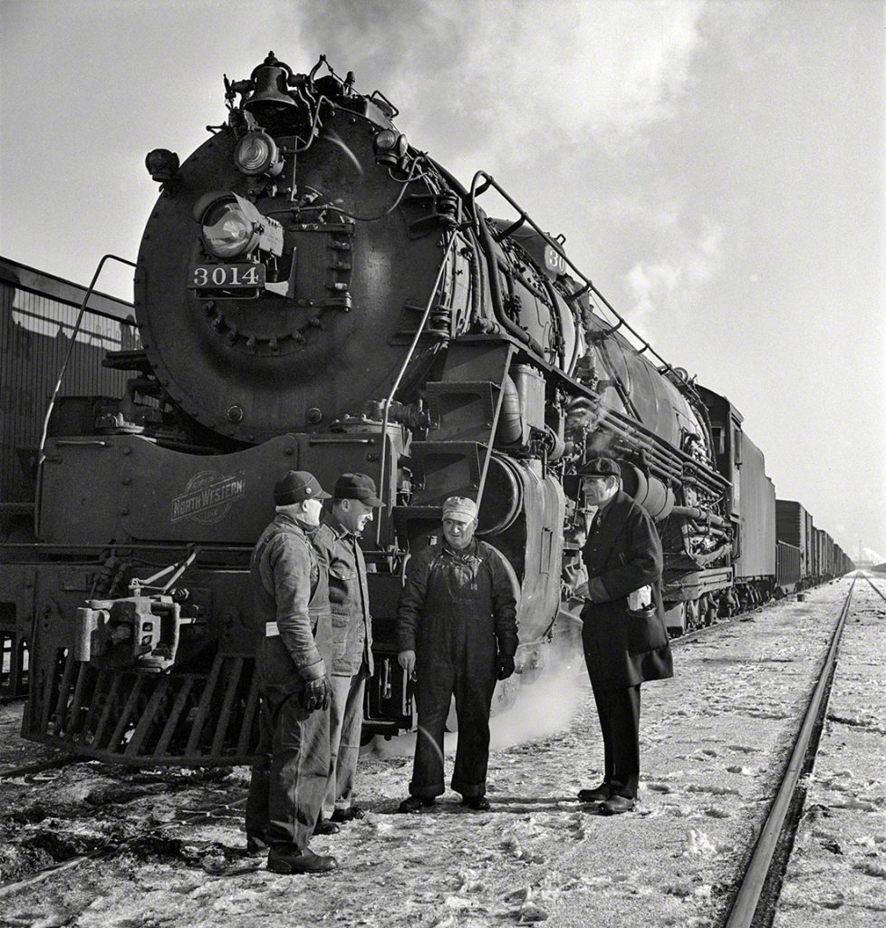 Linea de ferrocarril del Noroeste de Chicago, entre Chicago y Clinton, Iowa. EEUU. 1943