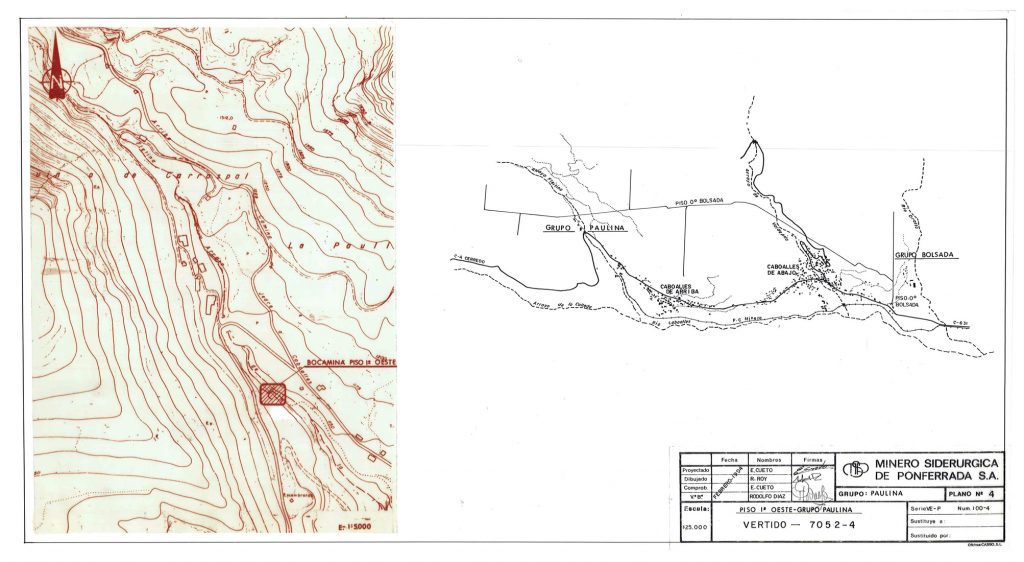 PLN 104 / TOMO 2 MSP. Grupo Paulina. Plano de escala 1:25000. Piso 1º Oeste. Vertido 7052. Serie VE-P