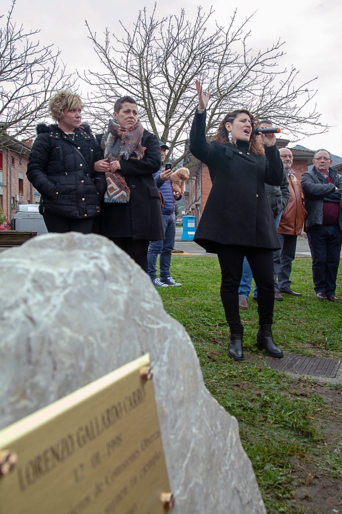 Homenaje a Lorenzo Gallardo, minero y sindicalista de CCOO fallecido durante las movilizaciones mineras de 1998. Ujo. Asturias 2018
