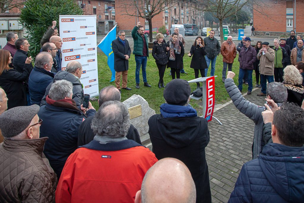 Homenaje a Lorenzo Gallardo, minero y sindicalista de CCOO fallecido durante las movilizaciones mineras de 1998. Ujo. Asturias 2018