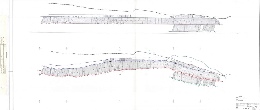PLN 17 / TOMO 3 MSP – Grupo Paulina . Plano de escala 1:2000. Capa 4. Macizos explotados. Macizos sin explotar. Esterilidades.