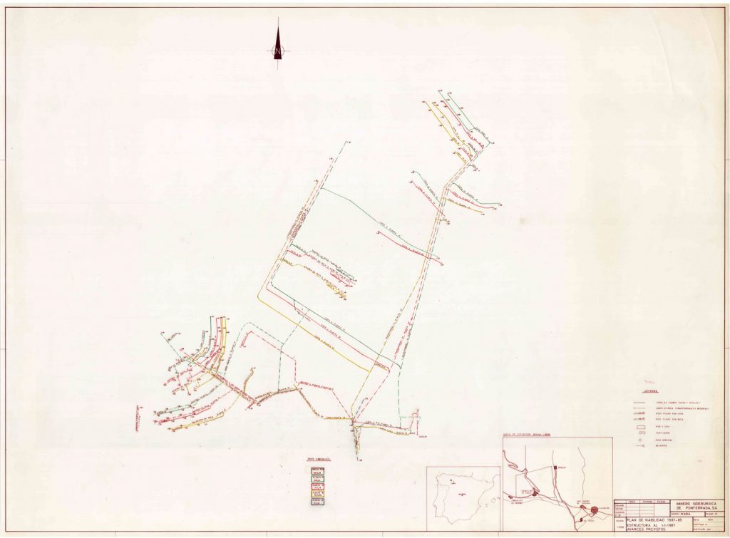 PLN 22 / TOMO 4 MSP – Grupo María. Plano de escala 1:5000. Plan de viabilidad 1987-89, estructura al 1-1-1987. Avances previstos