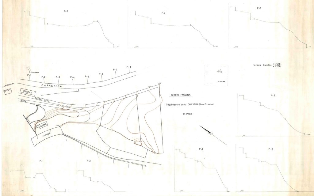 PLN 31 / TOMO 4 MSP – Grupo Paulina. Plano escala 1:500. Taquimétrico zona CHAXTRA (Los Parasoles)