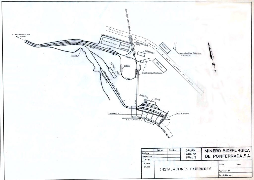 PLN 38 / TOMO 4 MSP – Grupo Paulina (Piso 1º). Plano escala 1:1000. Instalaciones exteriores