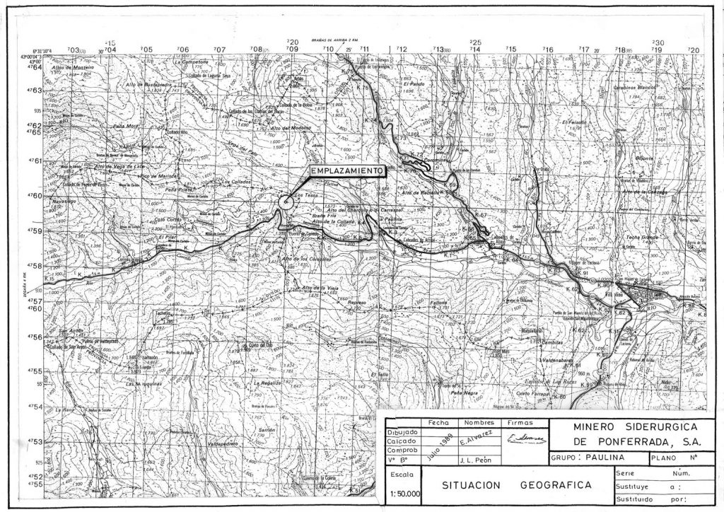 PLN 39 / TOMO 4 MSP – Grupo Paulina. Plano escala 1:50000. Situación geográfica. Año 1989