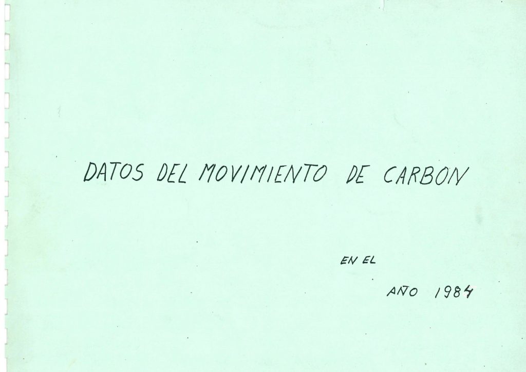 Informe de datos del movimiento de carbón. Año 1984. Caja 14. Doc 11. 103 paginas.