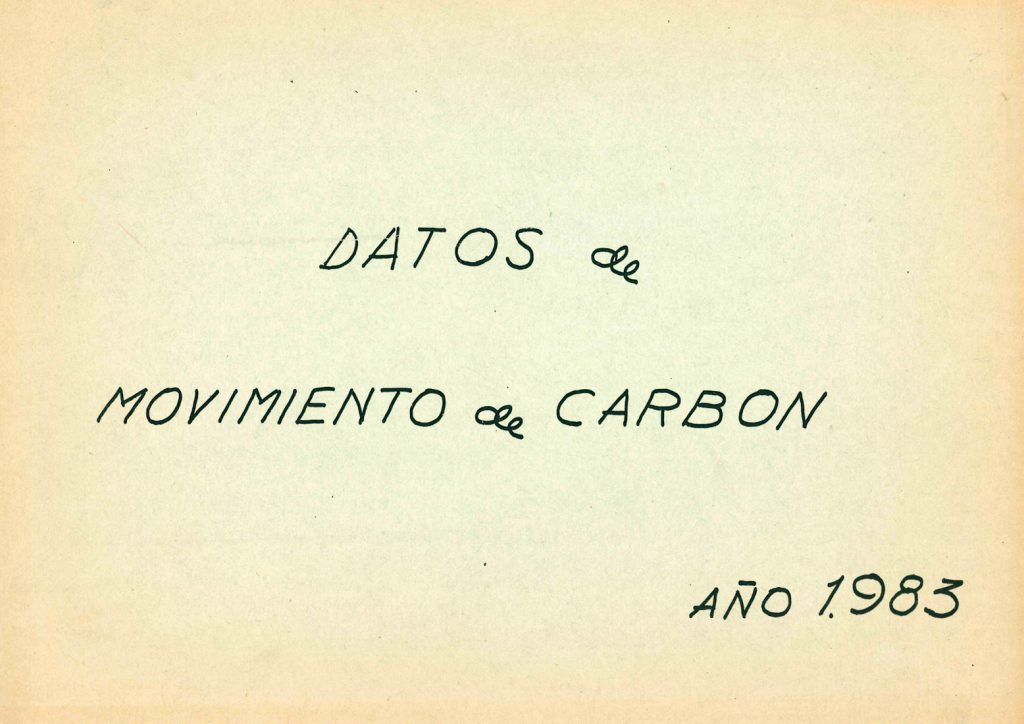 Informe de datos de movimiento de carbón. Año 1983. Caja 14. Doc 12. 109 paginas.