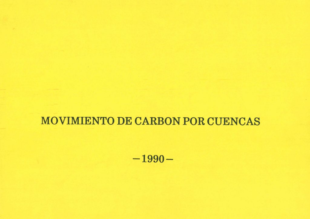 Informe de datos del movimiento de carbón por cuencas. Año 1990. Caja 14. Doc 9. 88 paginas.