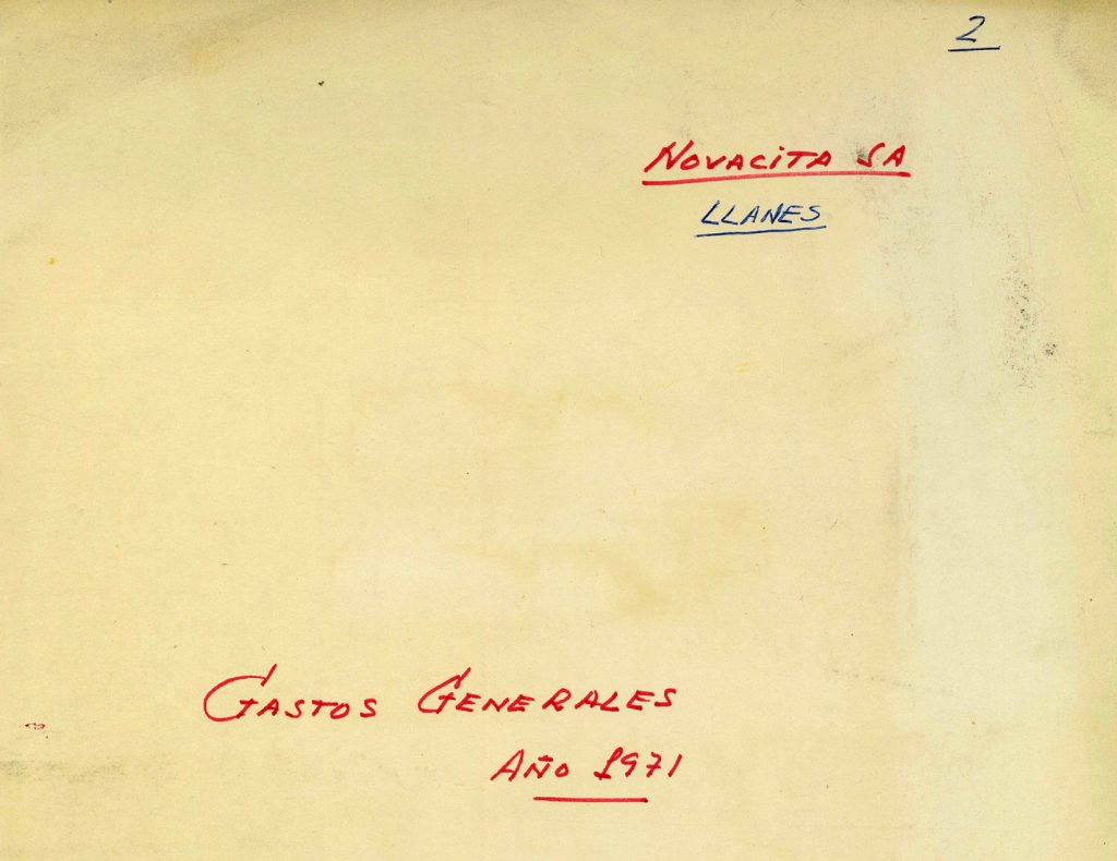 Gastos Generales del año 1971 de la Mina Novacita. Llanes. Asturias. Tomo 7. Doc 48. 5 páginas