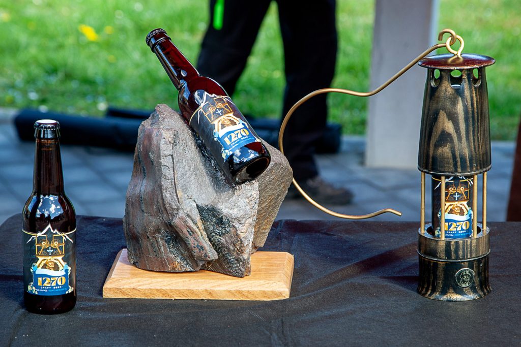 Presentación de la edición especial, homenaje a los mineros, de la cerveza 12-70. Mieres. Asturias 2021