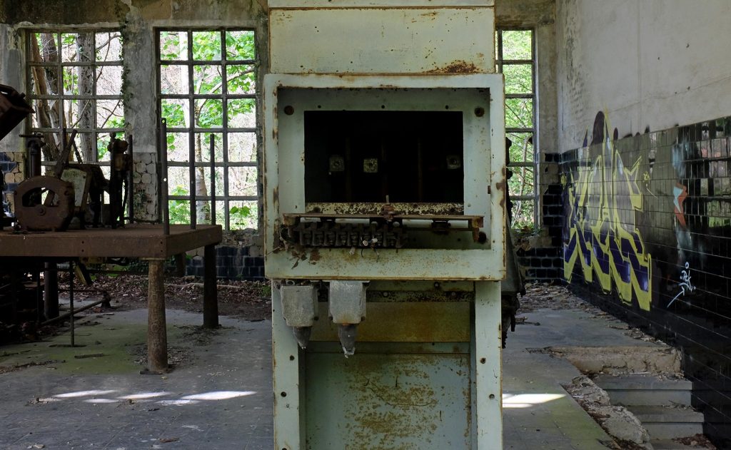 Maquinaria de la sala de máquinas del Pozo San Fernando. Aller. Asturias. 2021