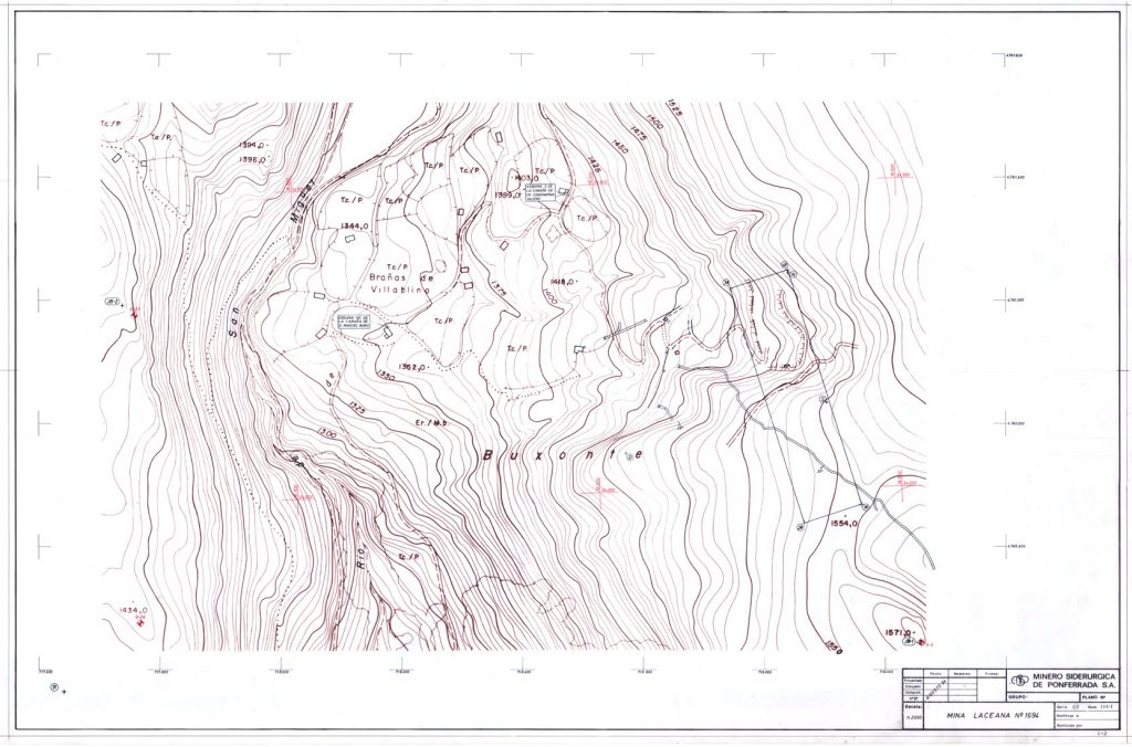PLN 12 – TOMO 6 MSP – Mina Laceana Nº 1694 .Plano escala 1:2000. Año 1994