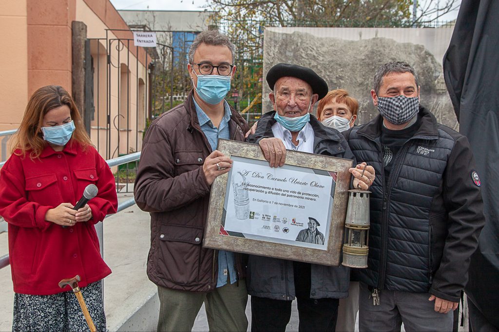 Homenaje a Carmelo Uriarte Olano, fundador del museo de la Minería del País Vasco. Gallarta. Vizcaya 2021