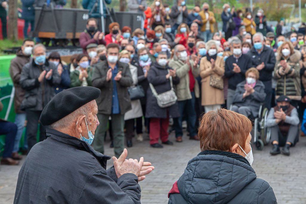 Homenaje a Carmelo Uriarte Olano, fundador del museo de la Mineria del Pais Vasco. Gallarta. Vizcaya 2021
