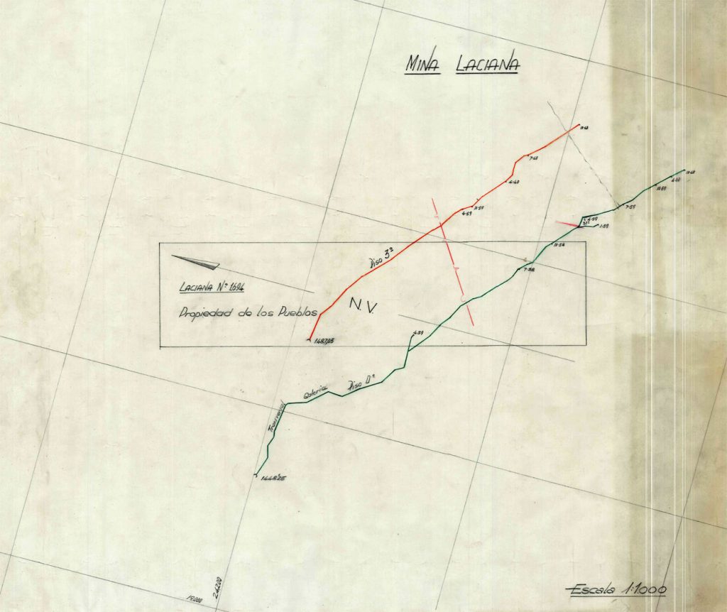 PLN 31 – TOMO 7 MSP. Mina Laciana. Plano escala 1:1000. Laciana Nº 1694 Propiedad de los pueblos. Fecha indeterminada