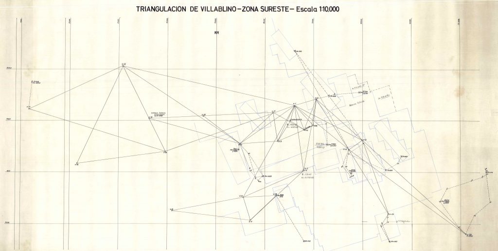 PLN 34 – TOMO 7 MSP. Triangulación de Villablino. Zona Sureste. Explotaciones Mineras. Plano escala 1:10000. Fecha indeterminada