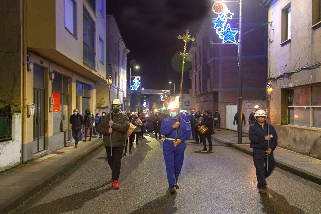 Procesión Minera el día de Santa Barbara. Fabero. León 2021