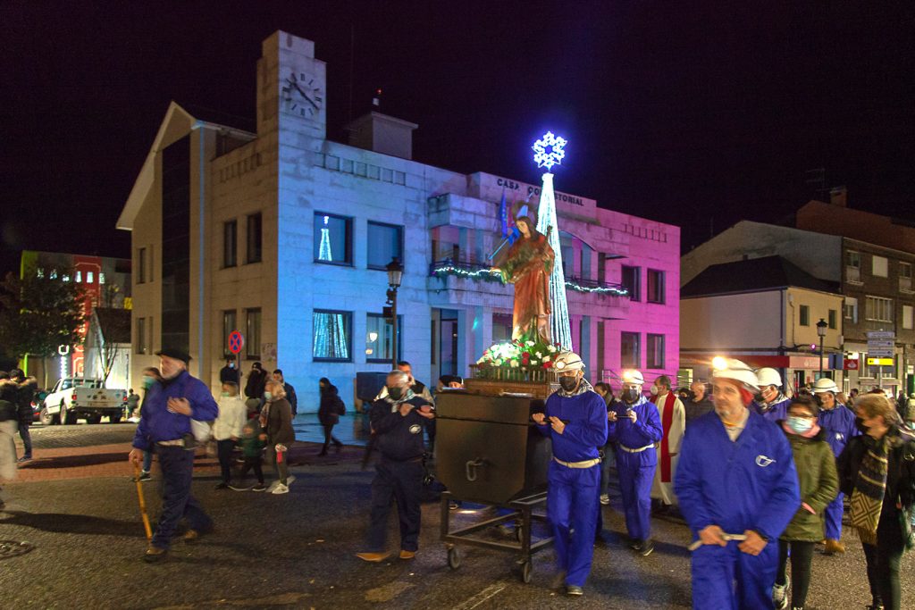 Procesión Minera el día de Santa Barbara. Fabero. León 2021