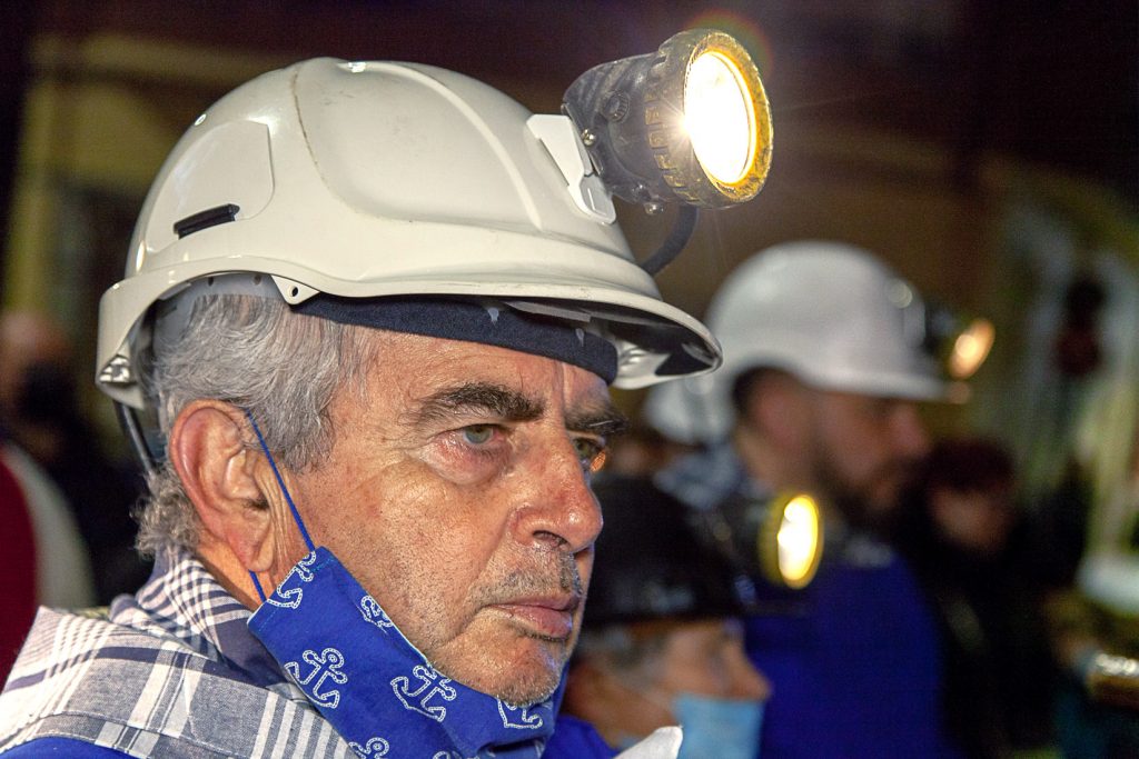 Procesión Minera el día de Santa Barbara. Fabero. León 2021