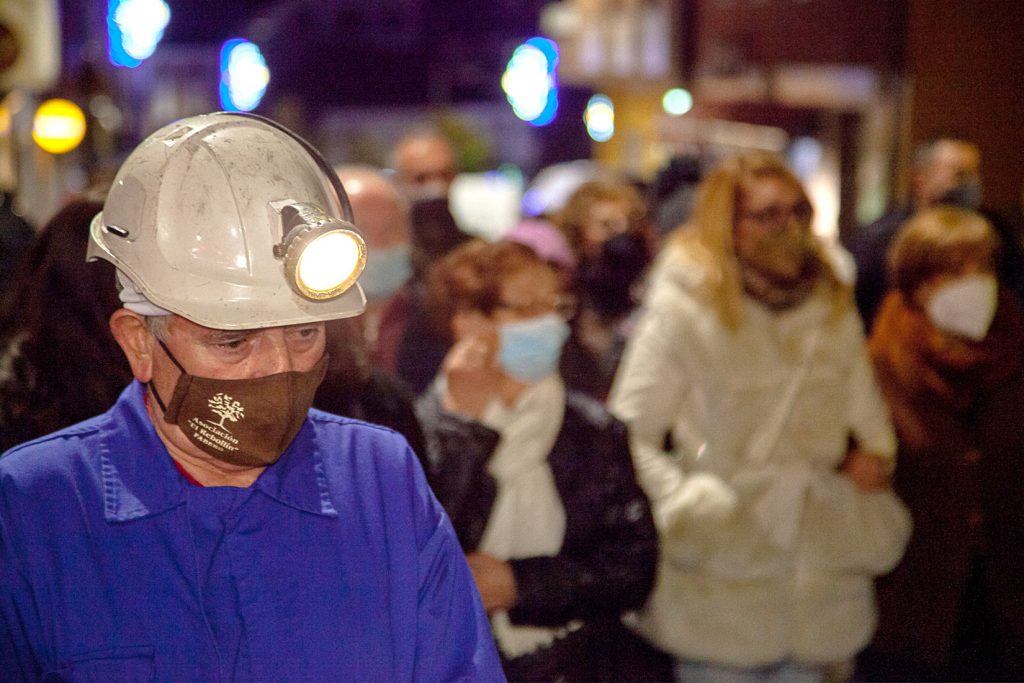 Procesión Minera el día de Santa Barbara. Fabero. León 2021
