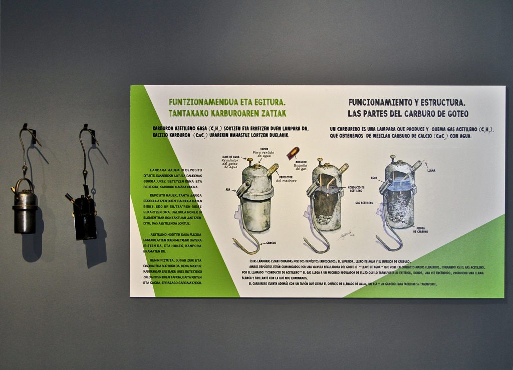 Exposición Temporal en el Museo de la Minería del País Vasco. El Carburo. Luz en la Mina, de la colección de Fernando Cuevas. 2021