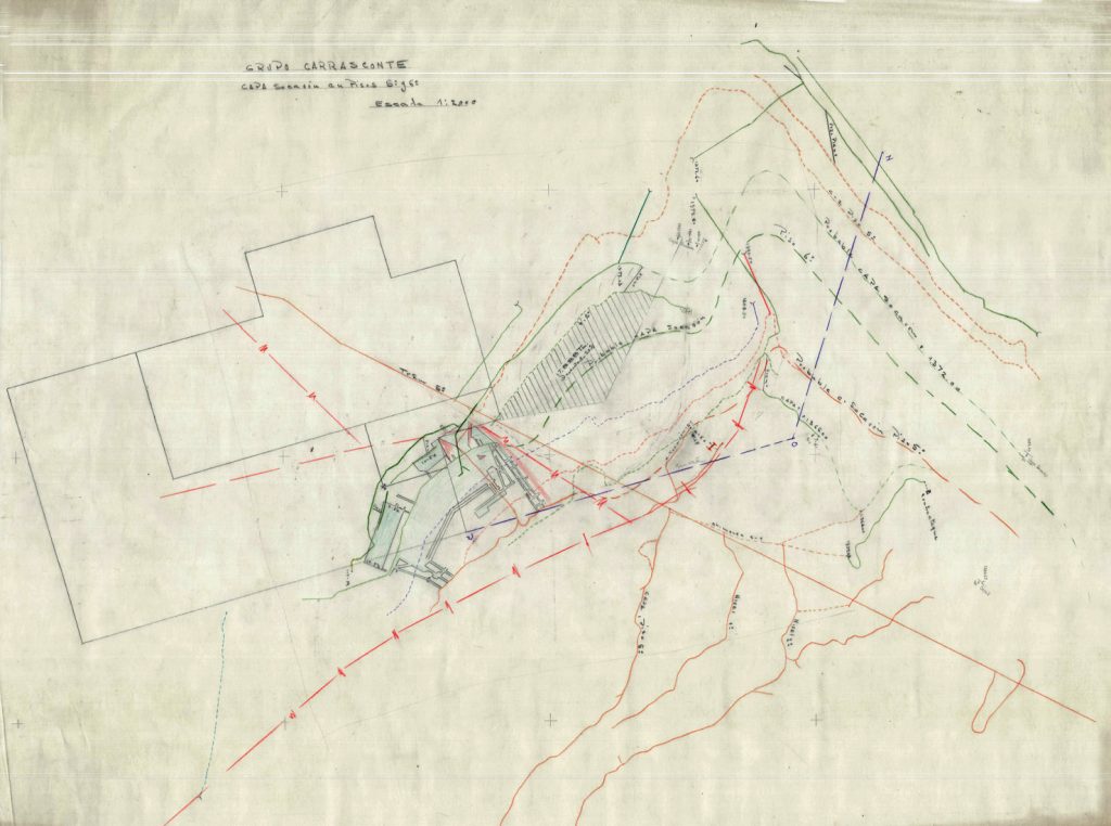 PLN 18 – TOMO 6 MSP. Grupo Carrasconte. Plano escala 1:2000. Capa Socavón en Pisos 5º y 6º. Fecha indeterminada