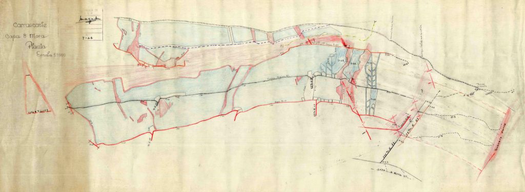 PLN 24 – TOMO 6 MSP. Grupo Carrasconte. Plano escala 1:2000. Capa 8 Mora Planta. Año 1964