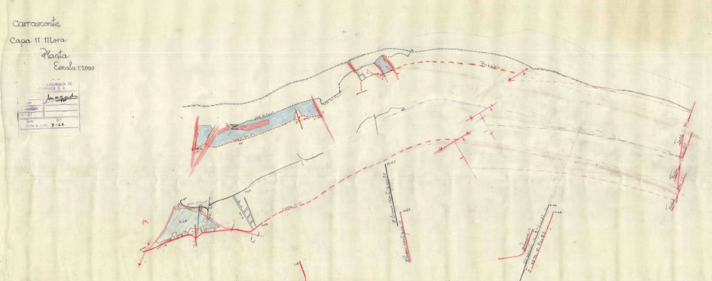 PLN 27 – TOMO 6 MSP. Grupo Carrasconte. Plano escala 1:2000. Capa 11 Mora Planta. Año 1964